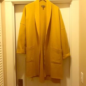 Eileen Fisher boiled wool maze gold coat L